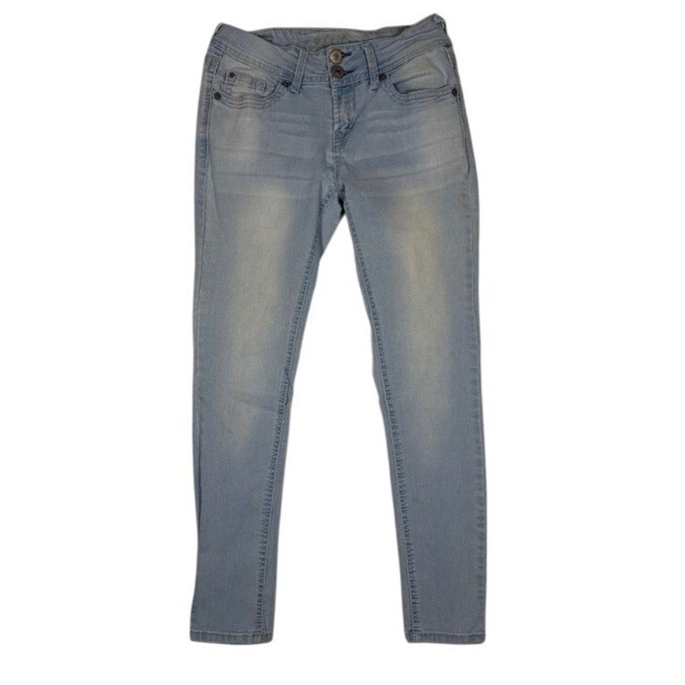 WallFlower Jeans Womens 3 WBM10177S Light Blue Skinny Low Rise Stretch Denim
